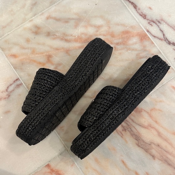 Prada Black raffia sandal Slides - Picture 3 of 3